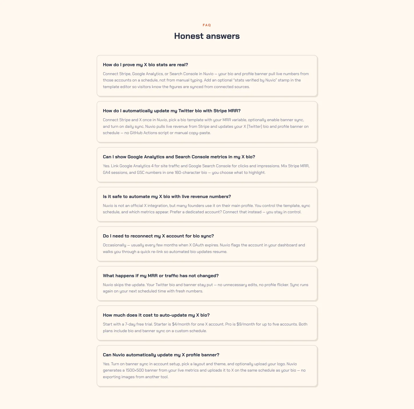 nuvio.so FAQ section
