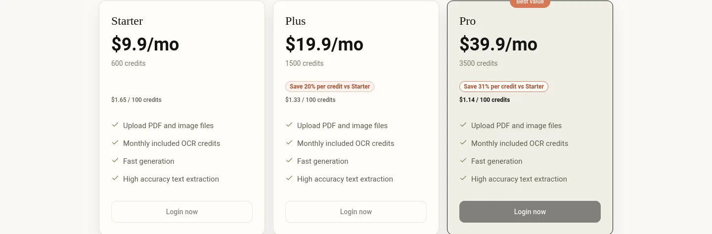 ocrstack.com — Pricing