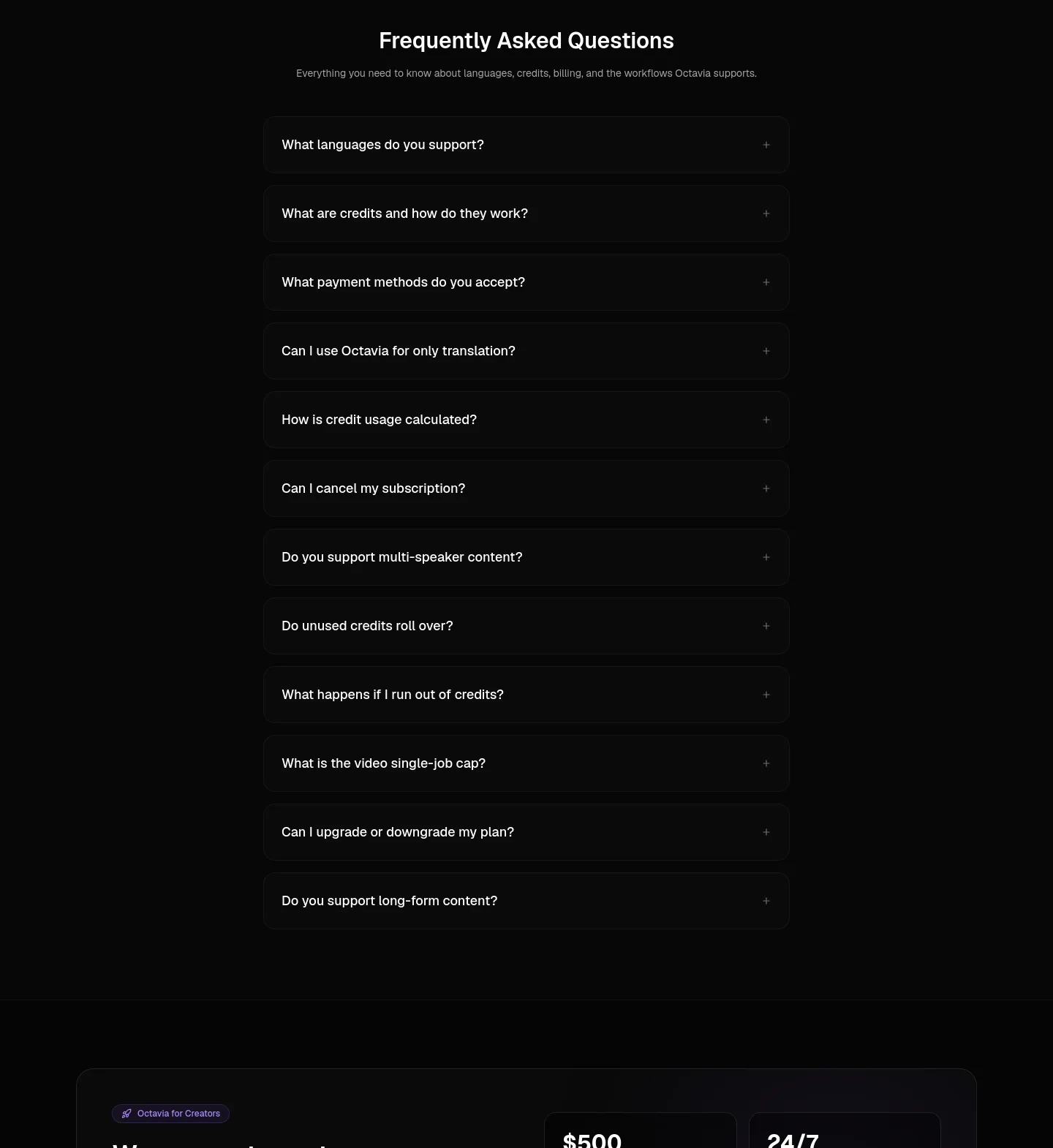 octavia.lunartech.ai — FAQ