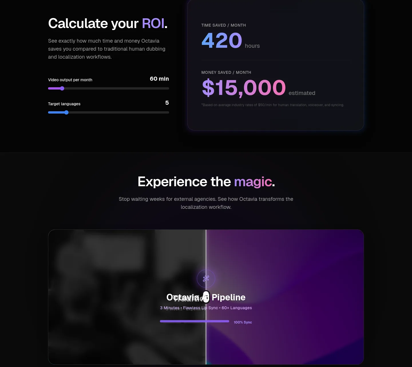 octavia.lunartech.ai — a real Pricing section