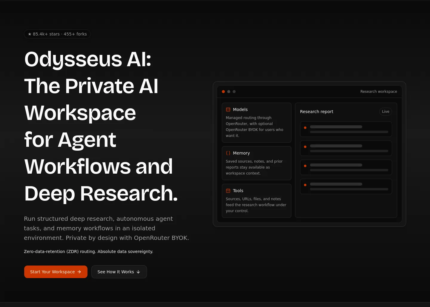 odysseusai.org Hero section