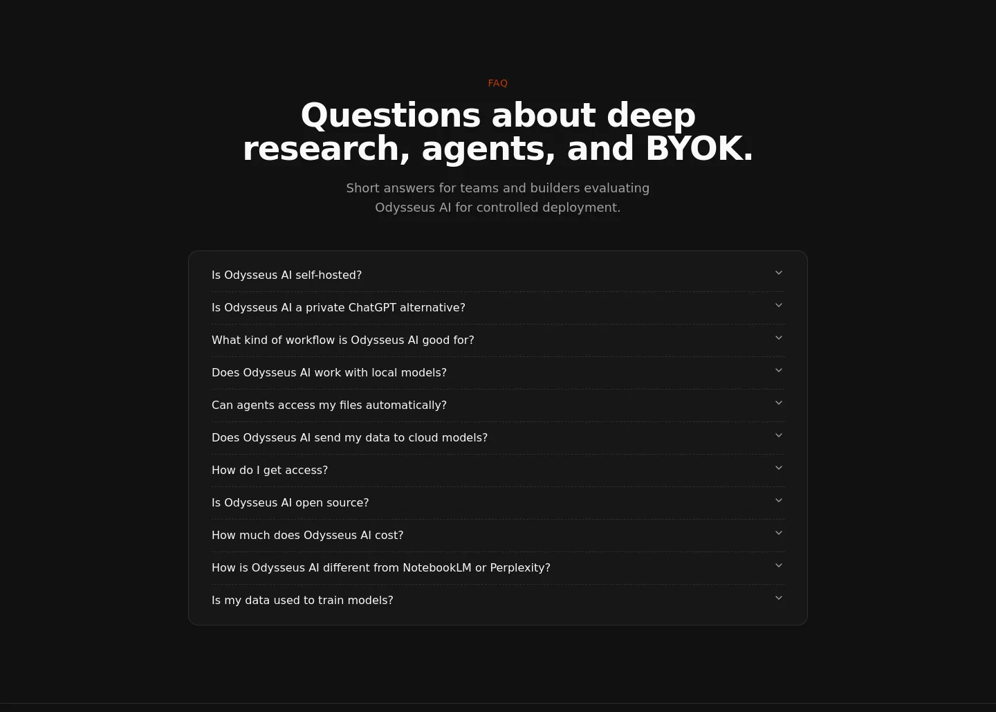 odysseusai.org FAQ section
