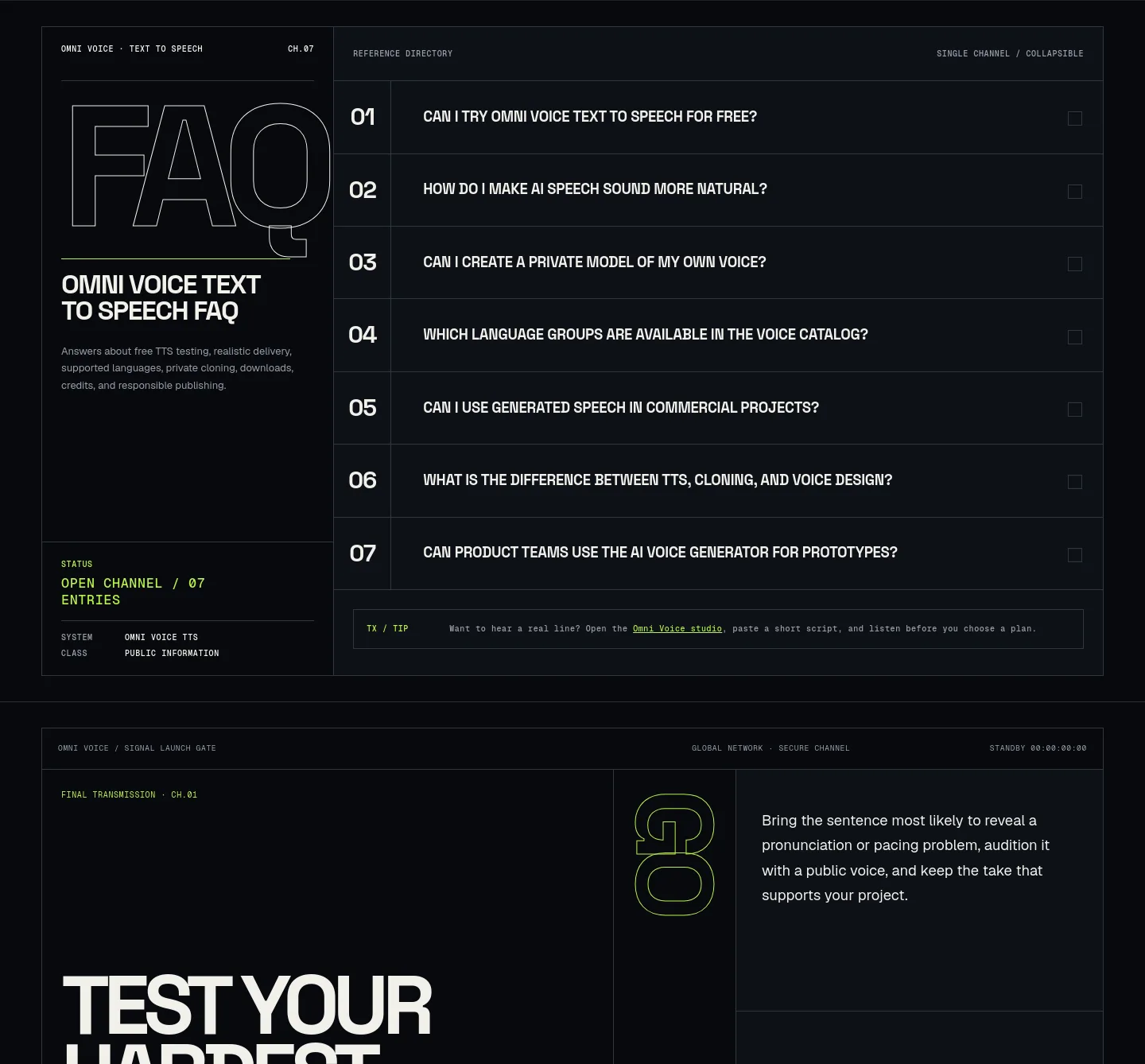 omni-voice.app FAQ section