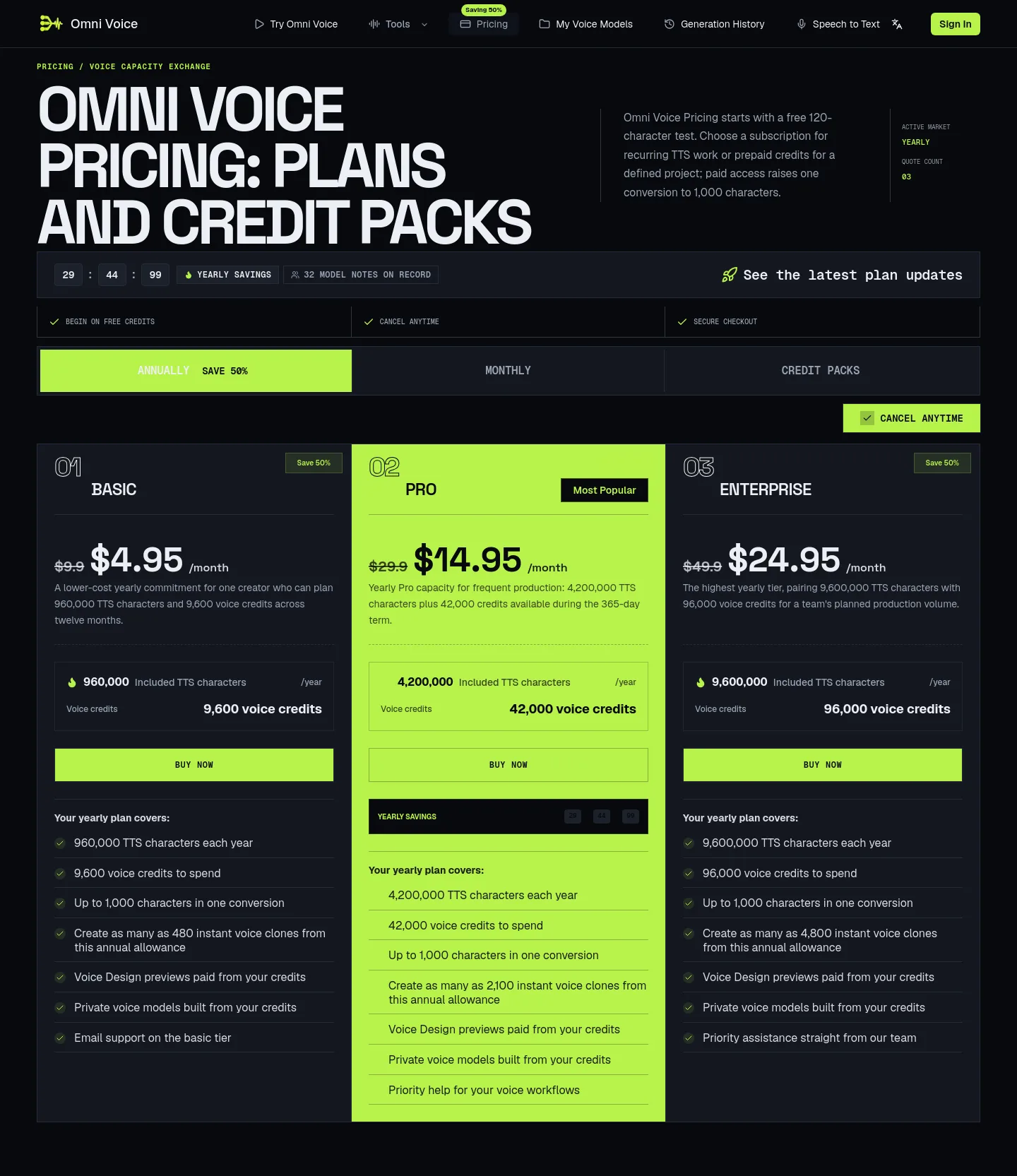 omni-voice.app Hero section