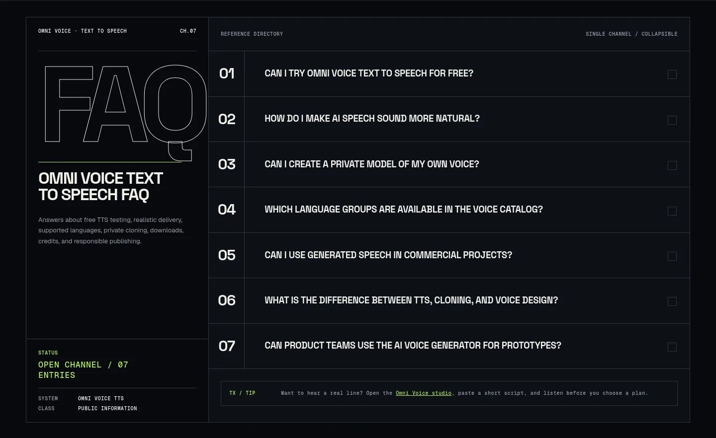omni-voice.app FAQ section