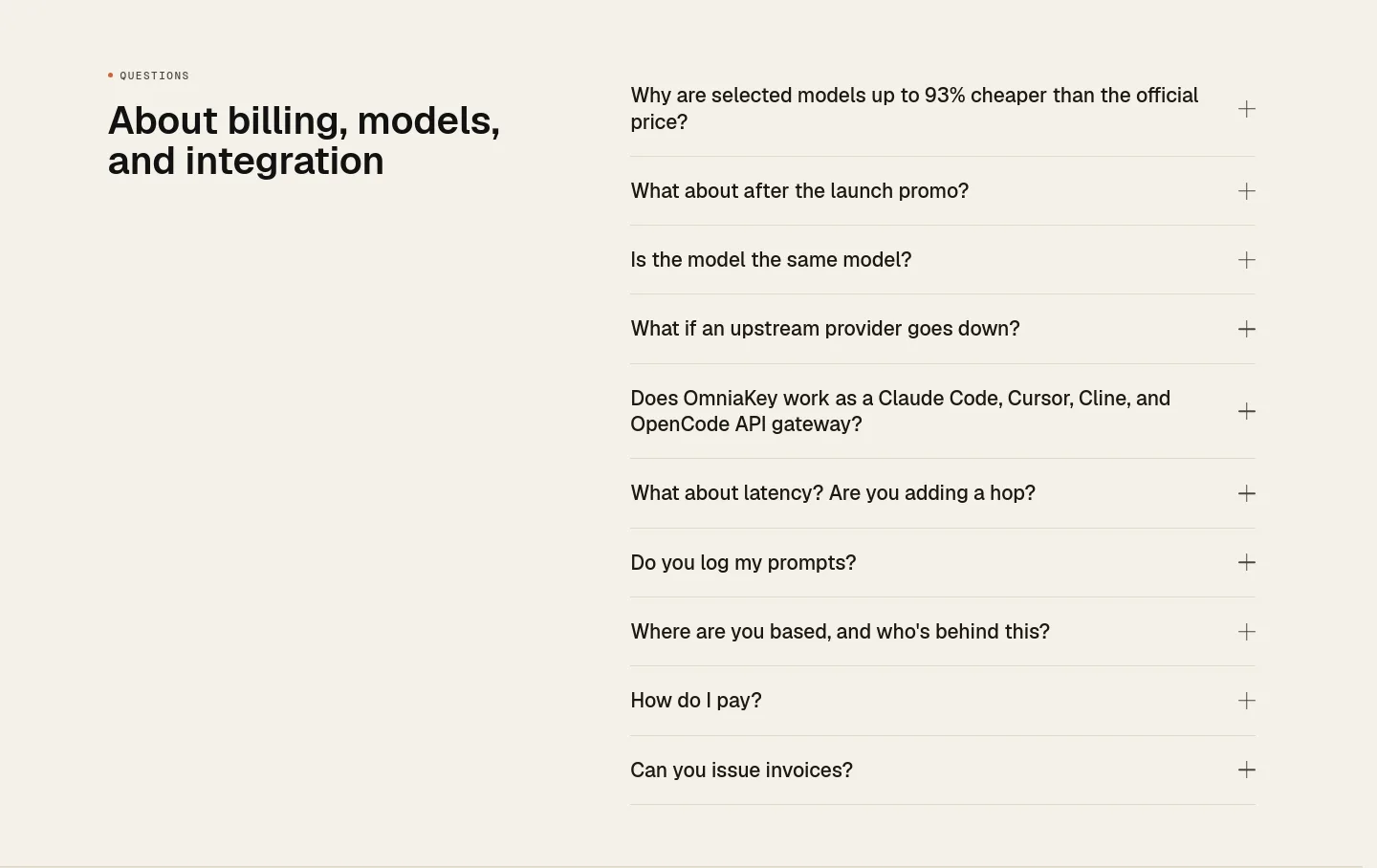 omniakey.com FAQ section
