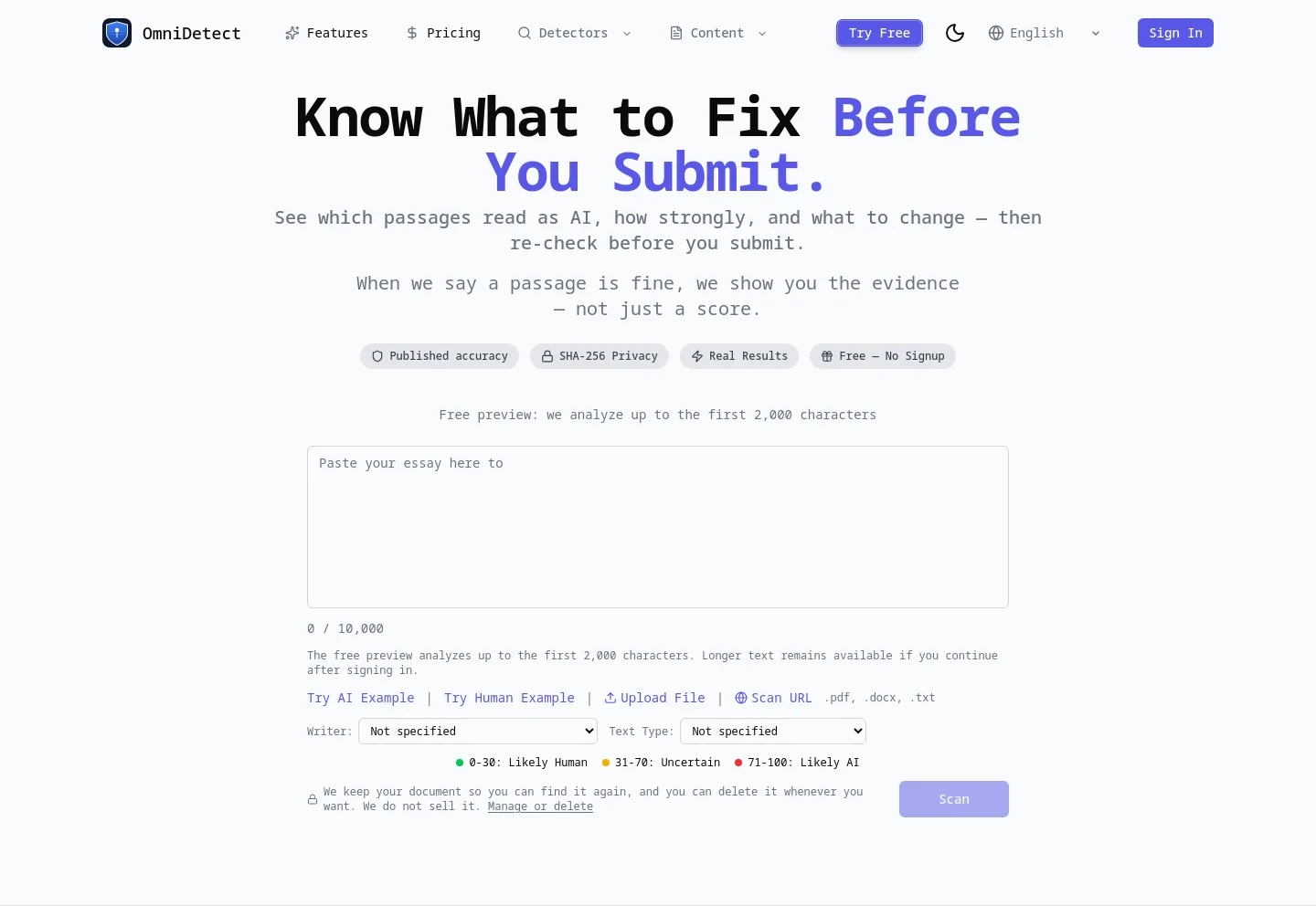 omnidetect.ai — Hero