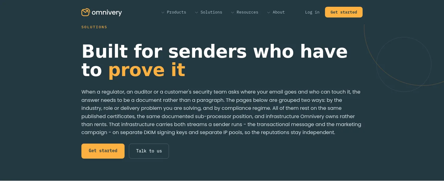 omnivery.com Hero section