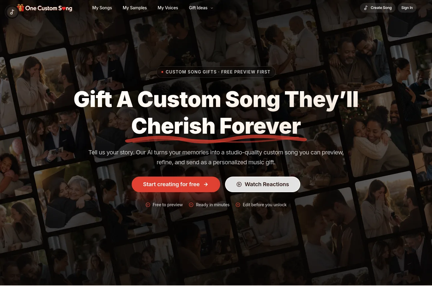 onecustomsong.com — Hero