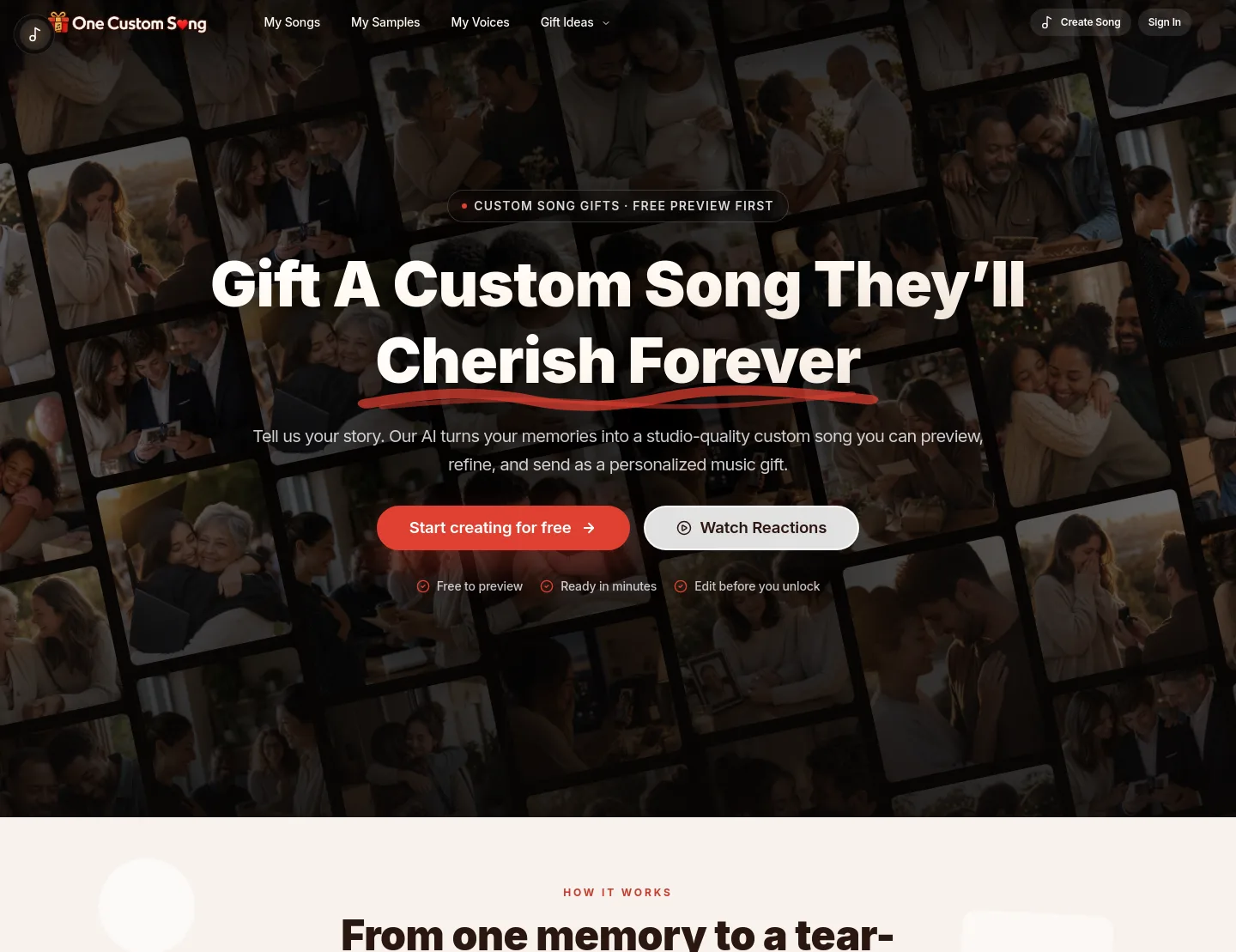 onecustomsong.com — The Pricing Page
