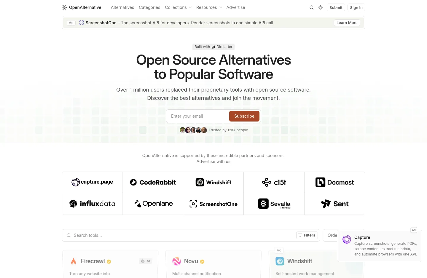 openalternative.co — The Trust Wall