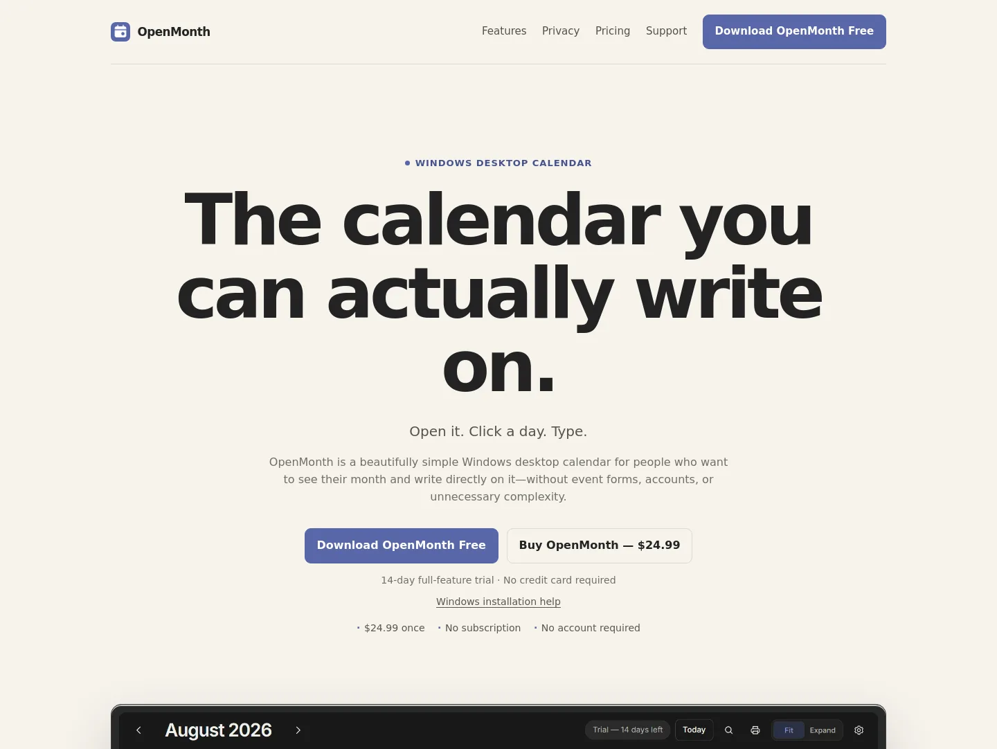 openmonth.app — The Pricing Page