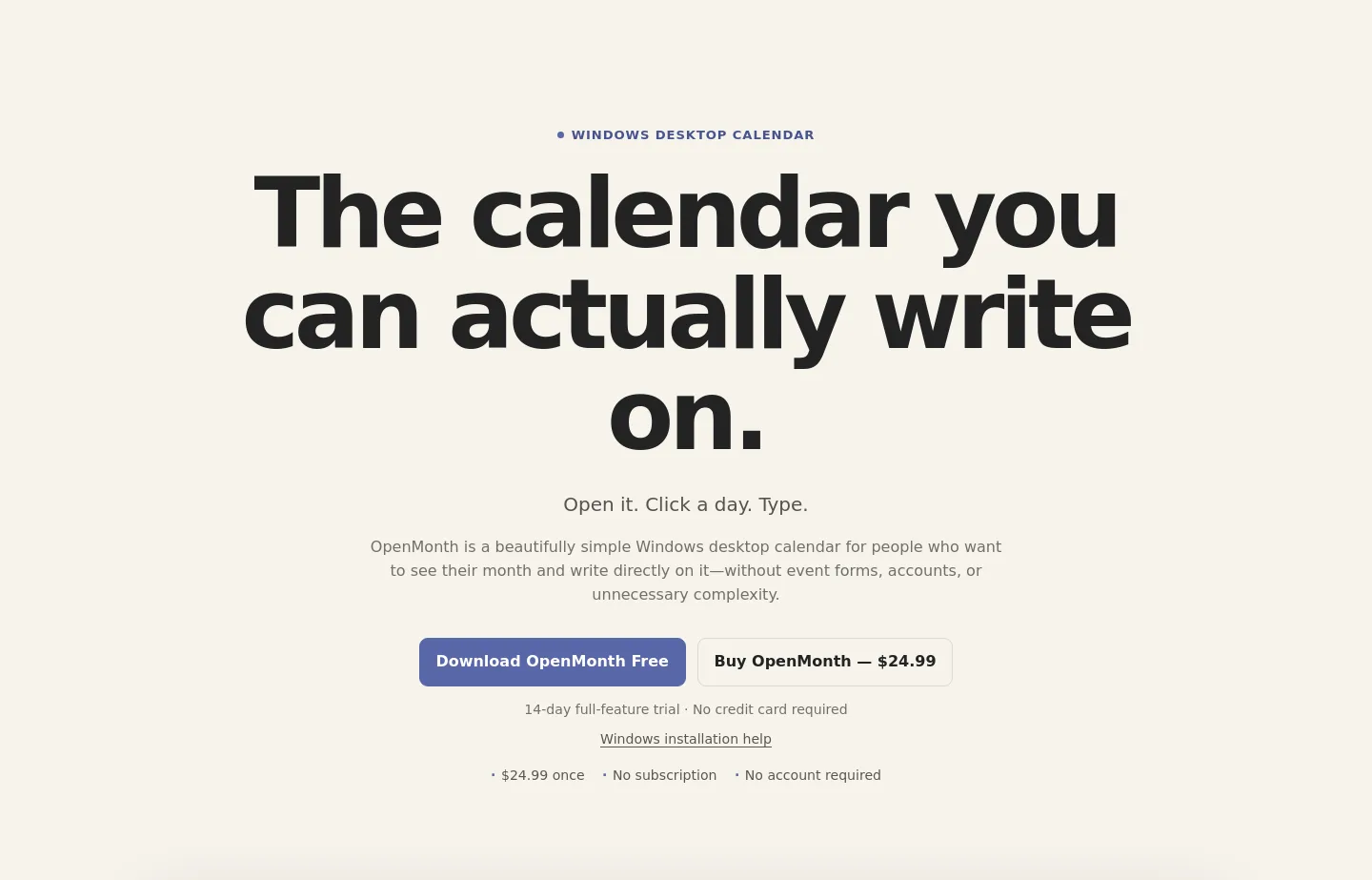 openmonth.app — Hero
