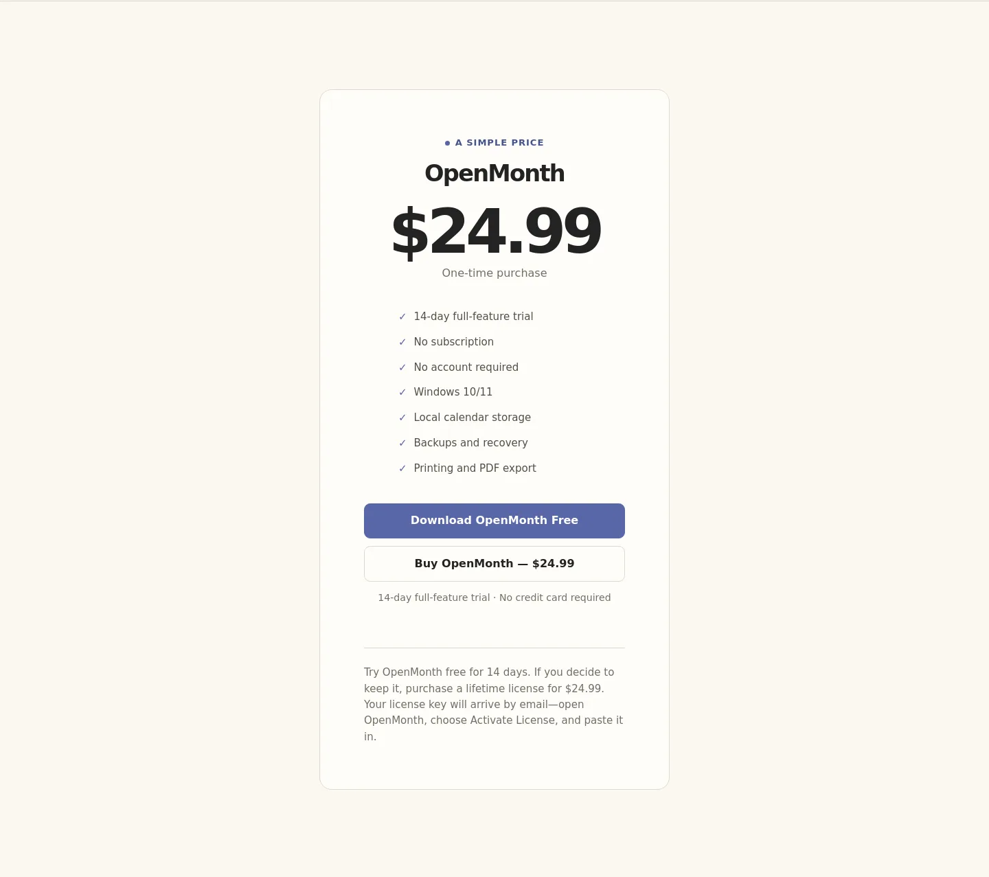 openmonth.app — Pricing