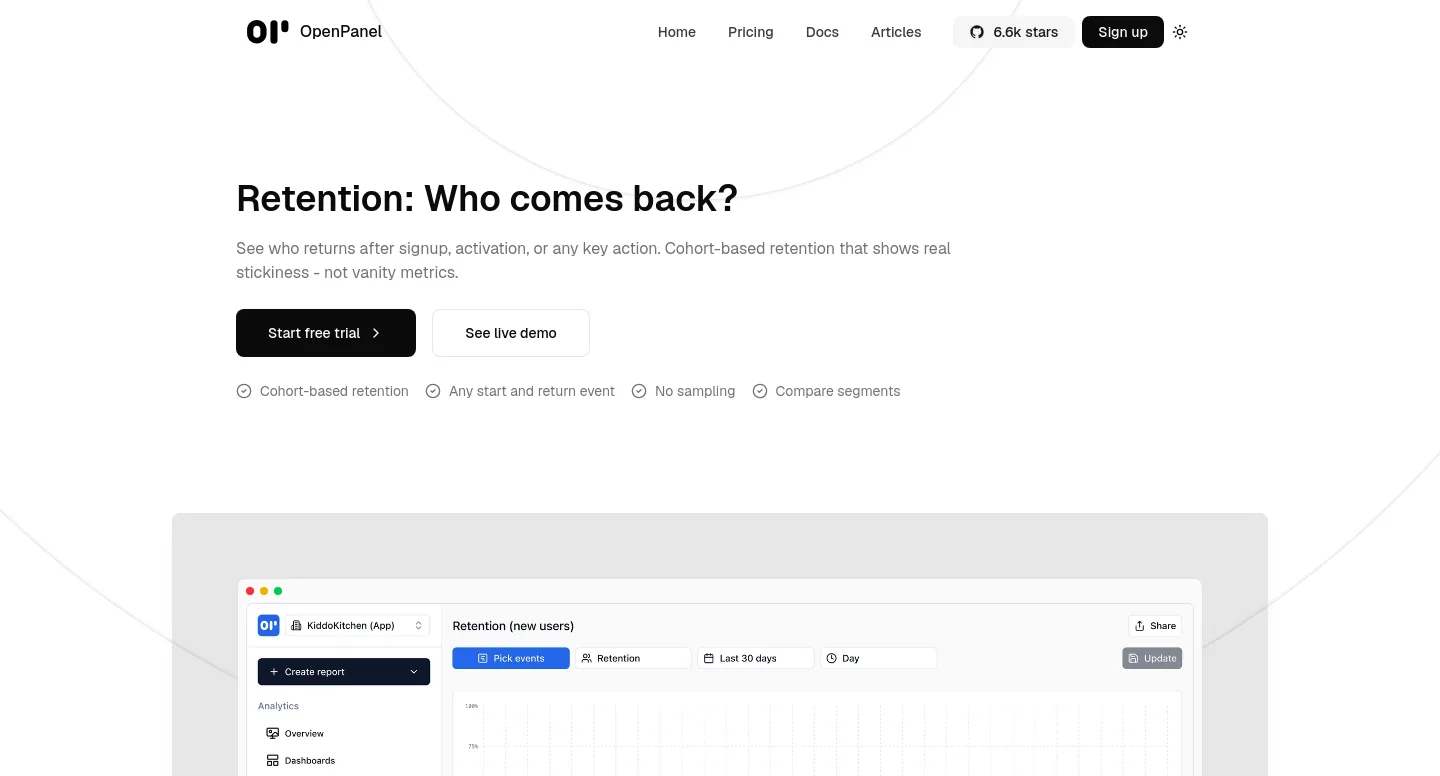 openpanel.dev — Hero