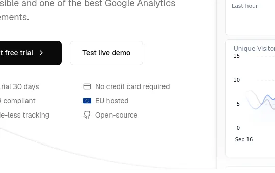 No credit card element from openpanel.dev