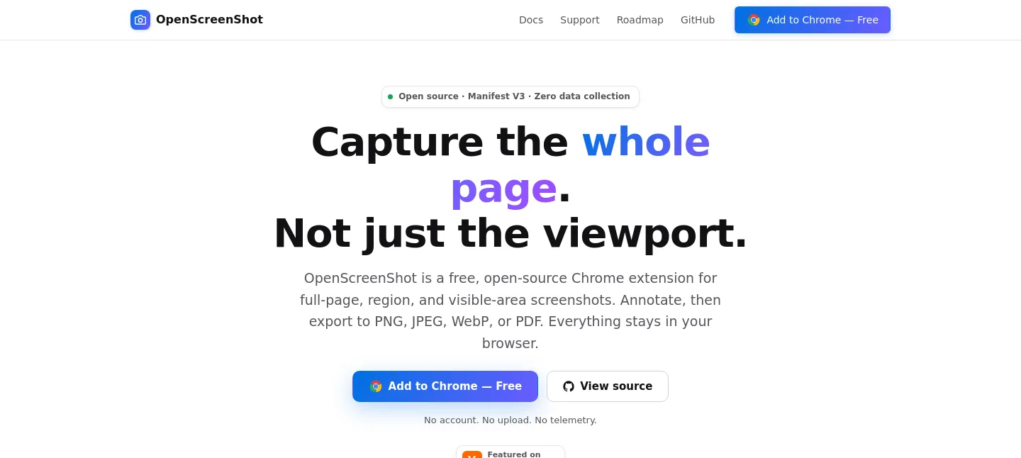 openscreenshot.app — a measured funnel