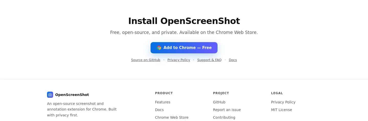 openscreenshot.app — a real FAQ section