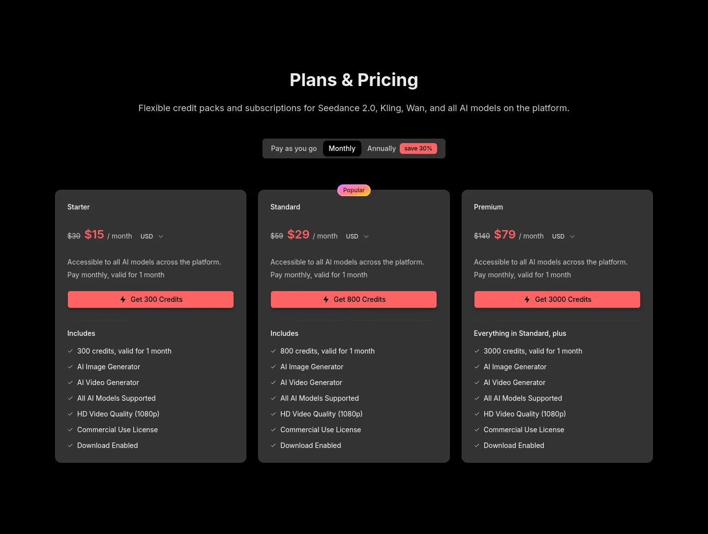 openseedance.org — Pricing