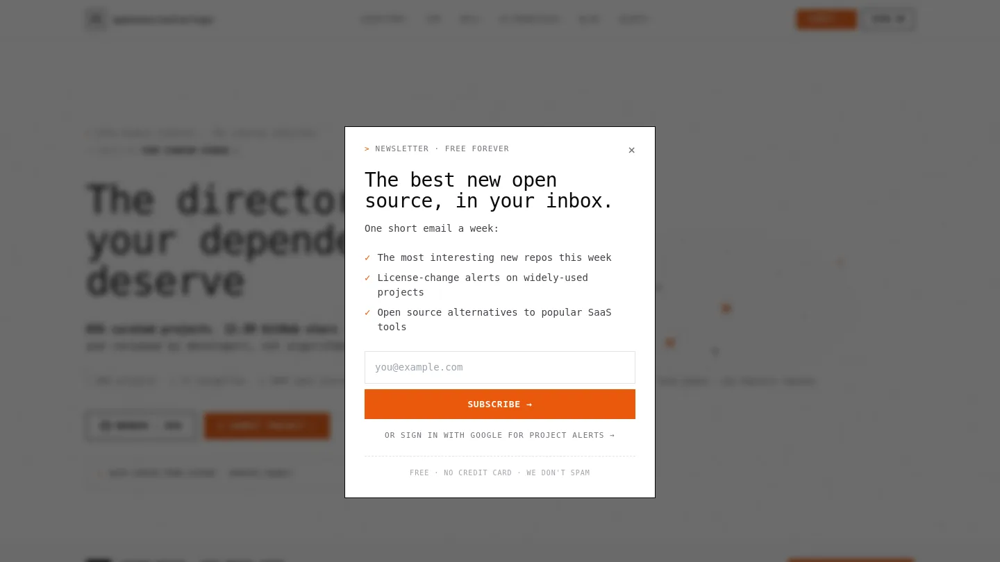 opensourcestartups.com — a measured funnel
