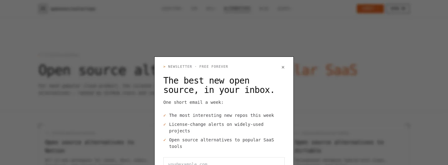 opensourcestartups.com — a measured funnel