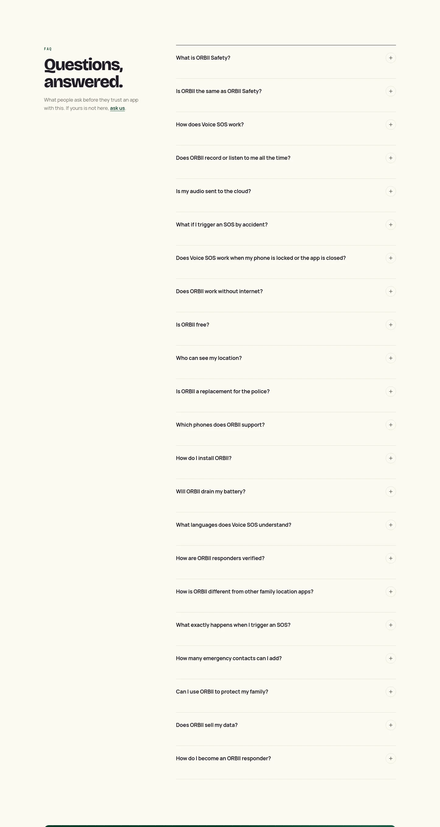 orbii.in FAQ section