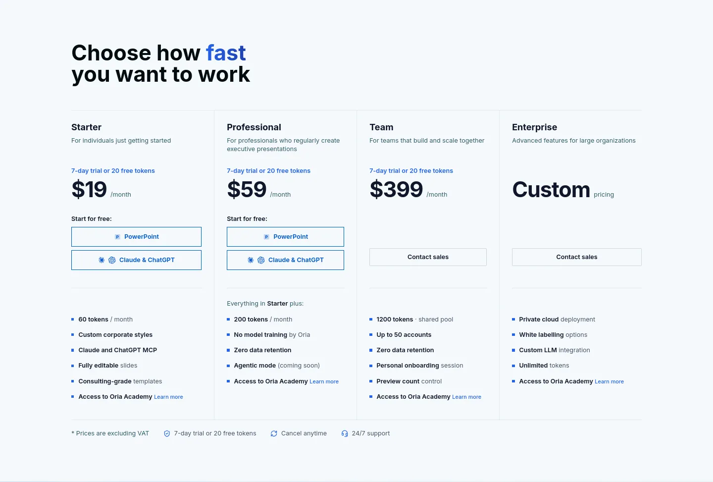 oria.one — Pricing