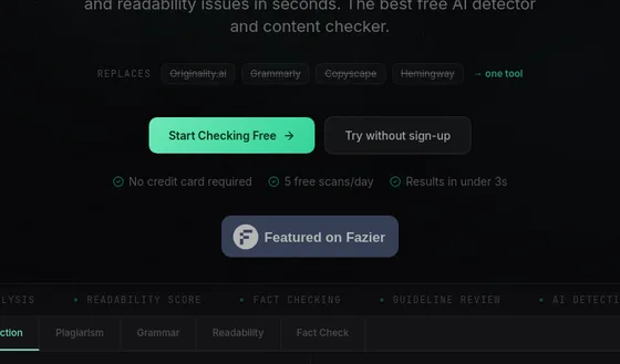 No credit card element from originspace.dev