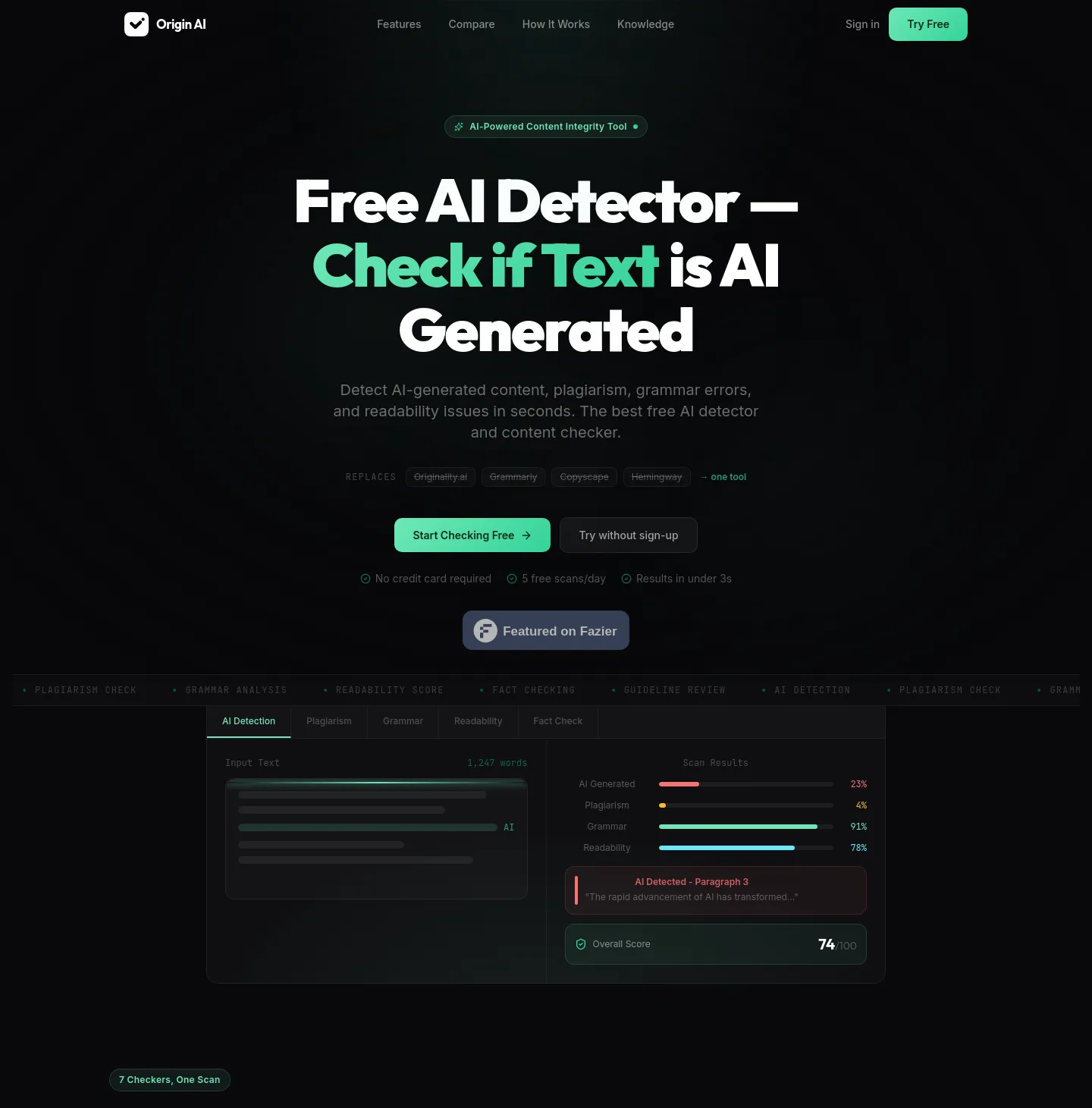 originspace.dev — a measured funnel