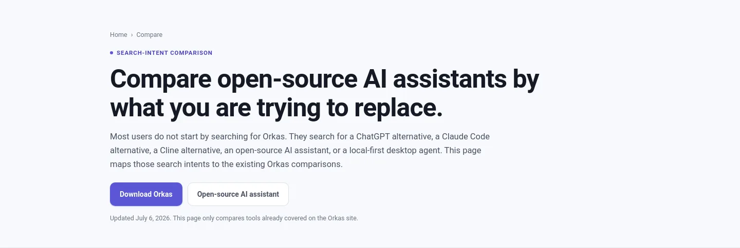 orkas.ai Hero section