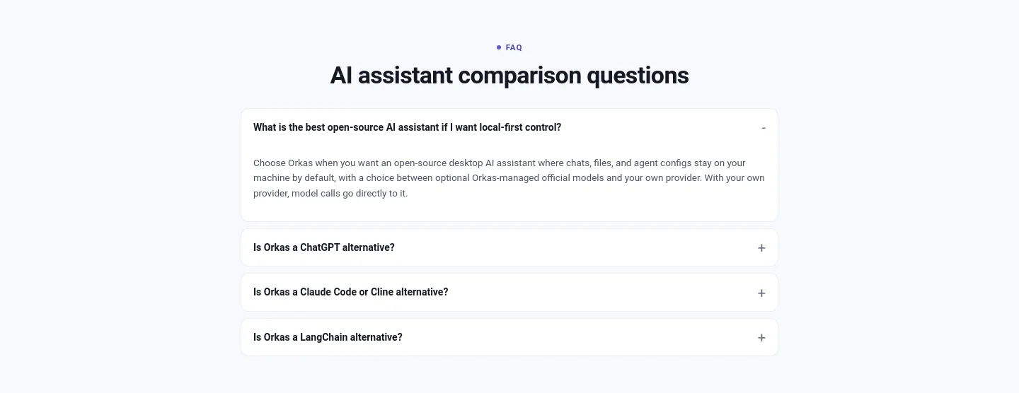 orkas.ai FAQ section