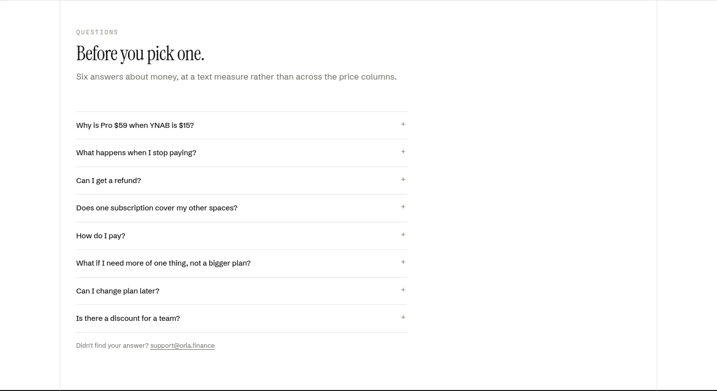 orla.finance FAQ section