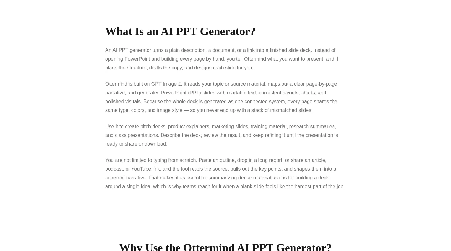 ottermind.ai Features section