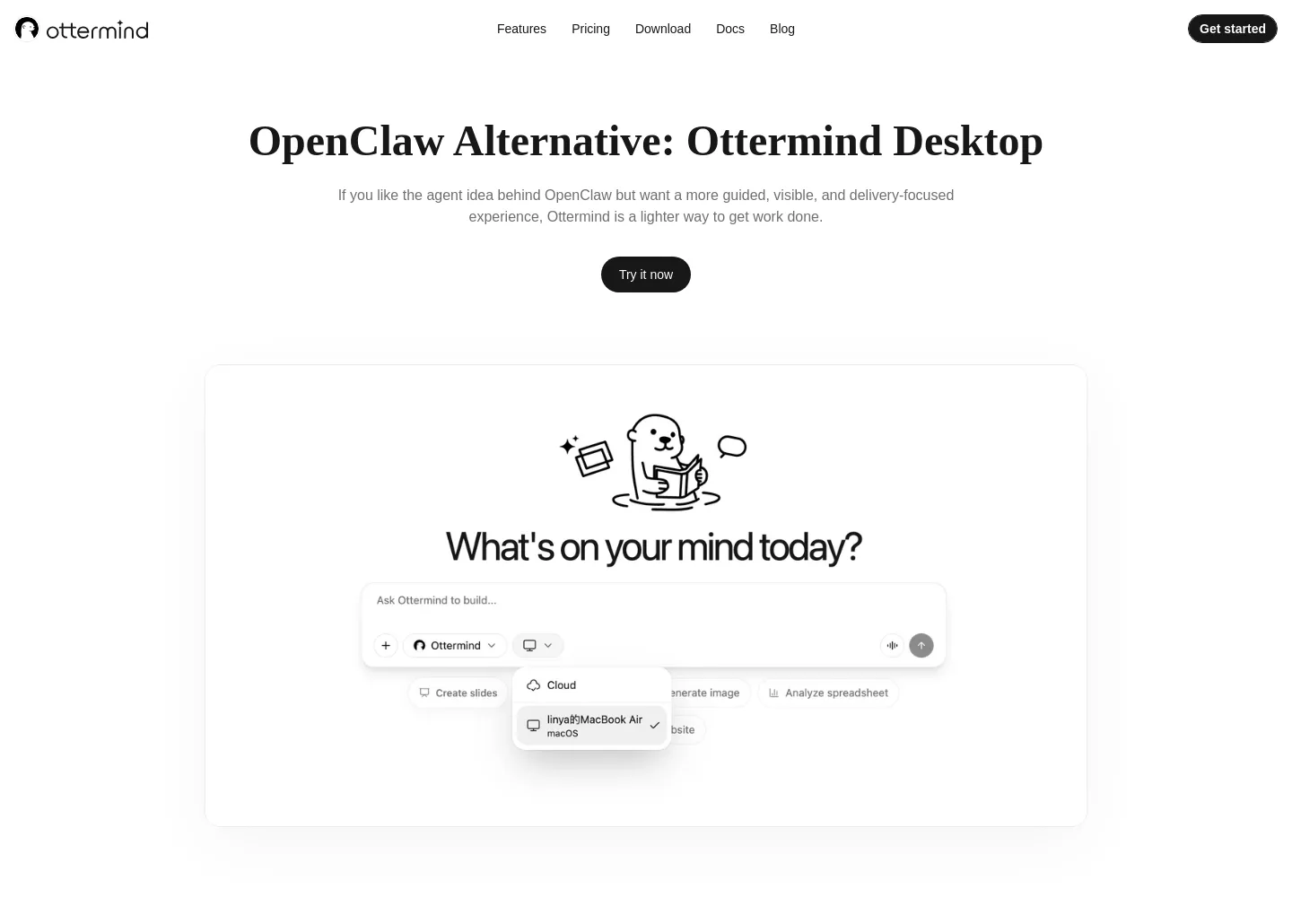 ottermind.ai Hero section