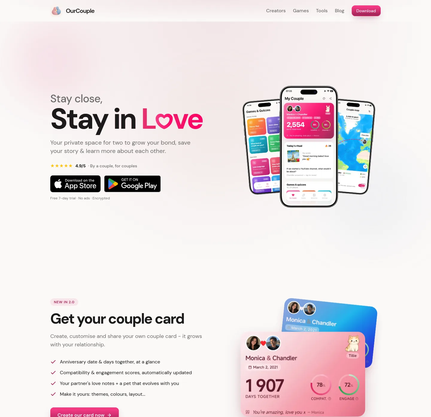 ourcouple.app — a real The Objection-Handler page