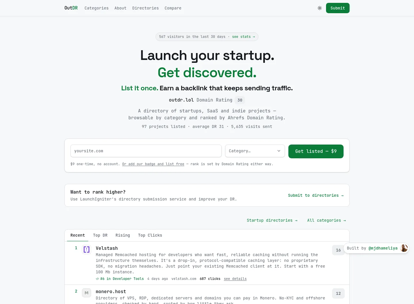 outdr.lol — a measured funnel