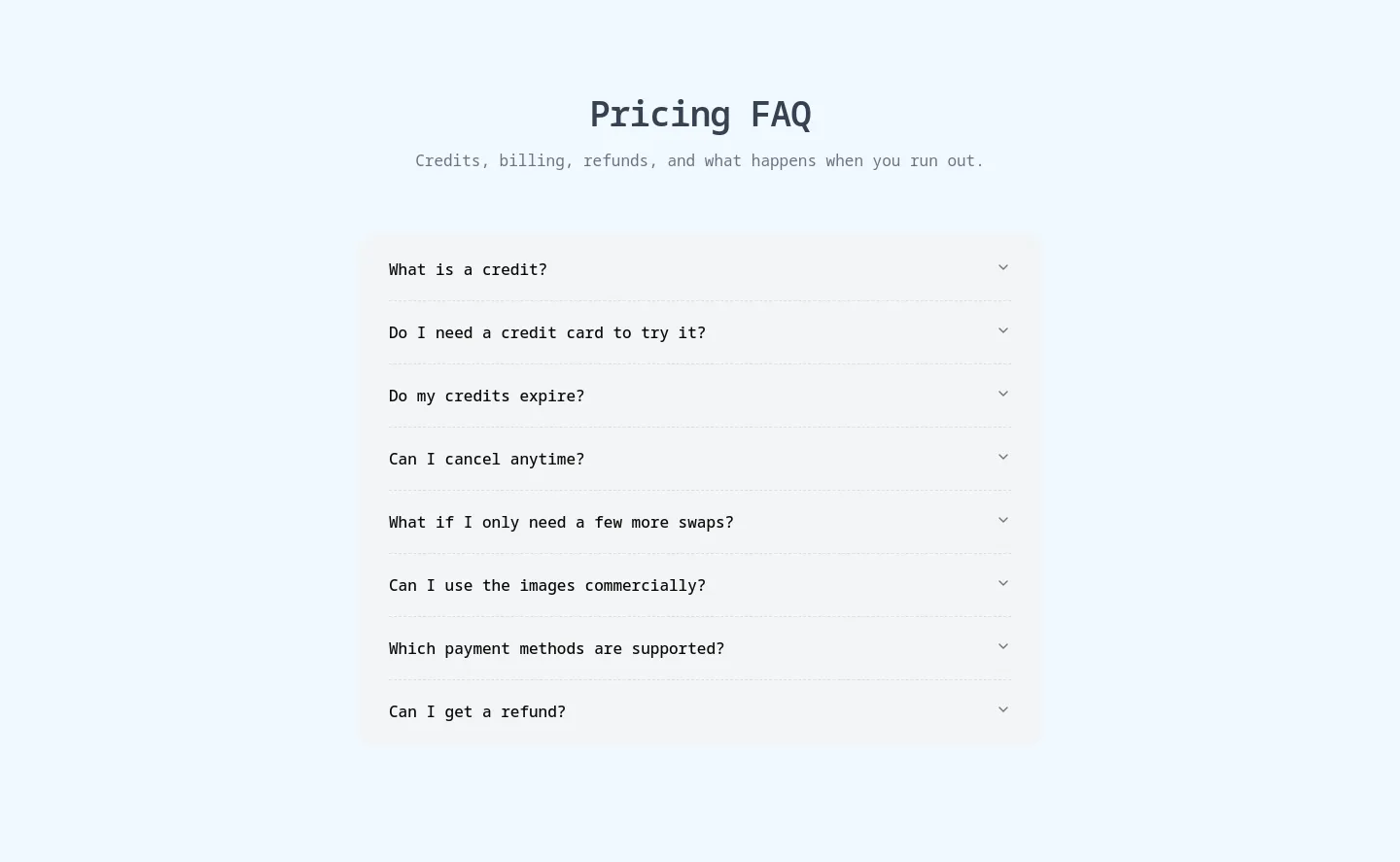 outfitswap.org FAQ section