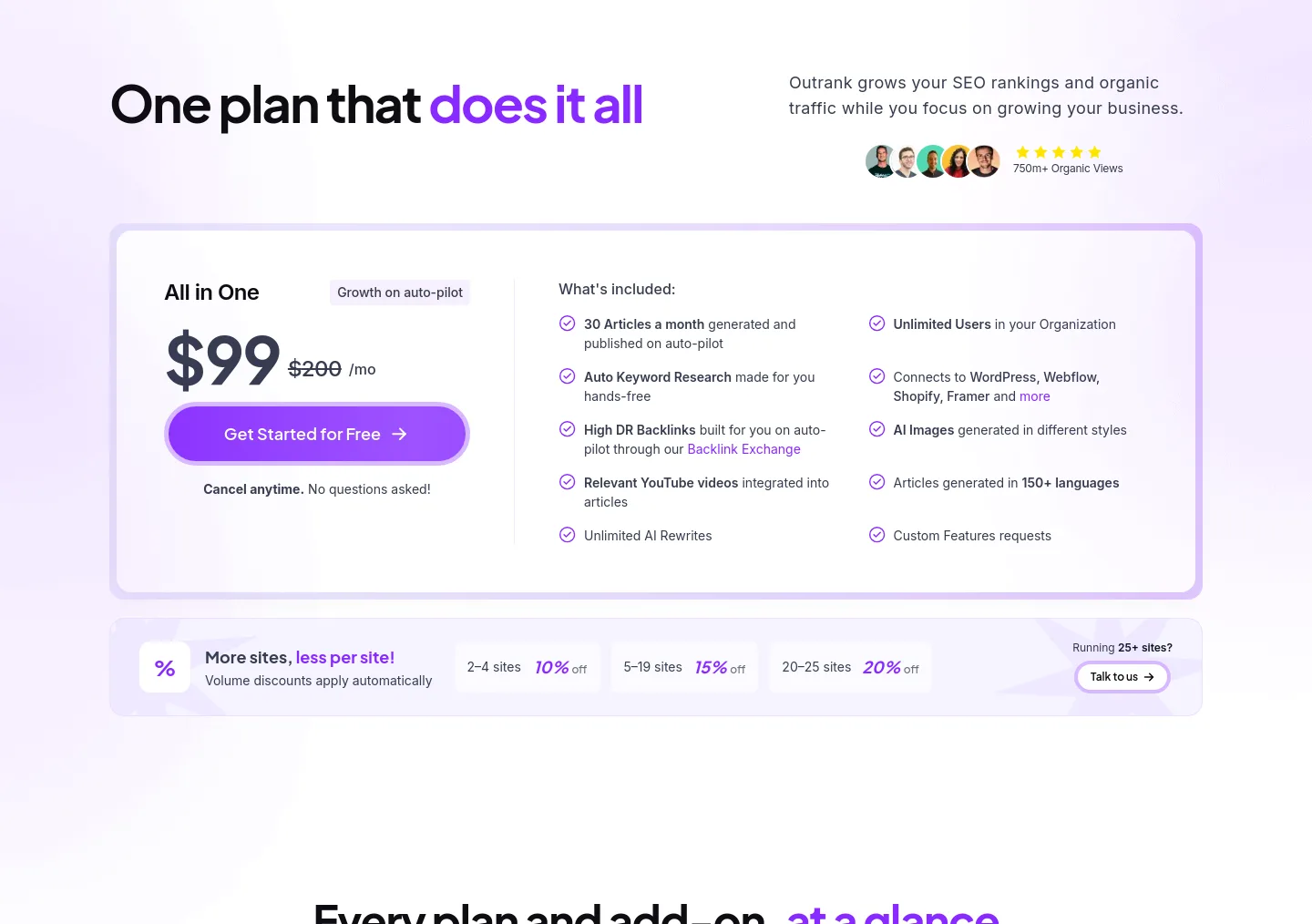 outrank.so — a real Pricing section
