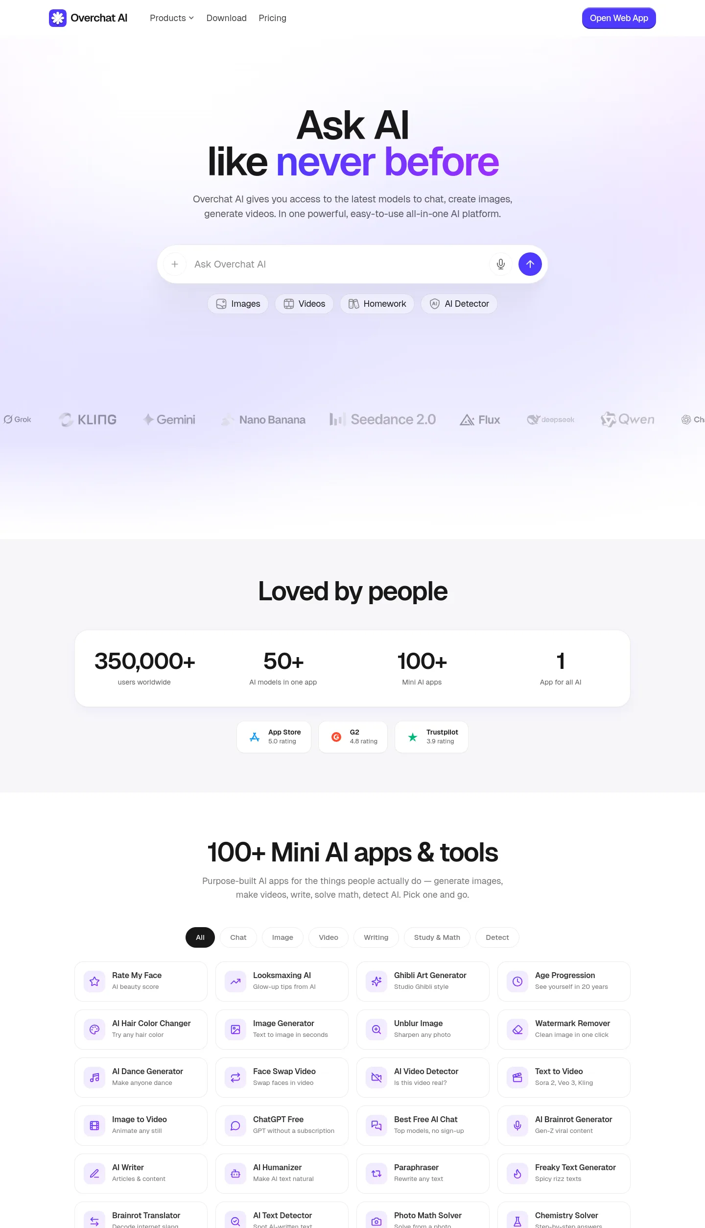 overchat.ai — a real The Objection-Handler page