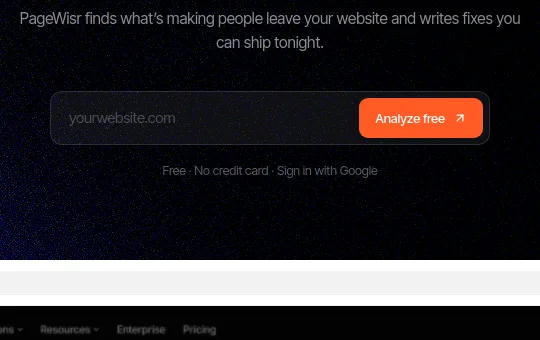 No credit card element from pagewisr.com