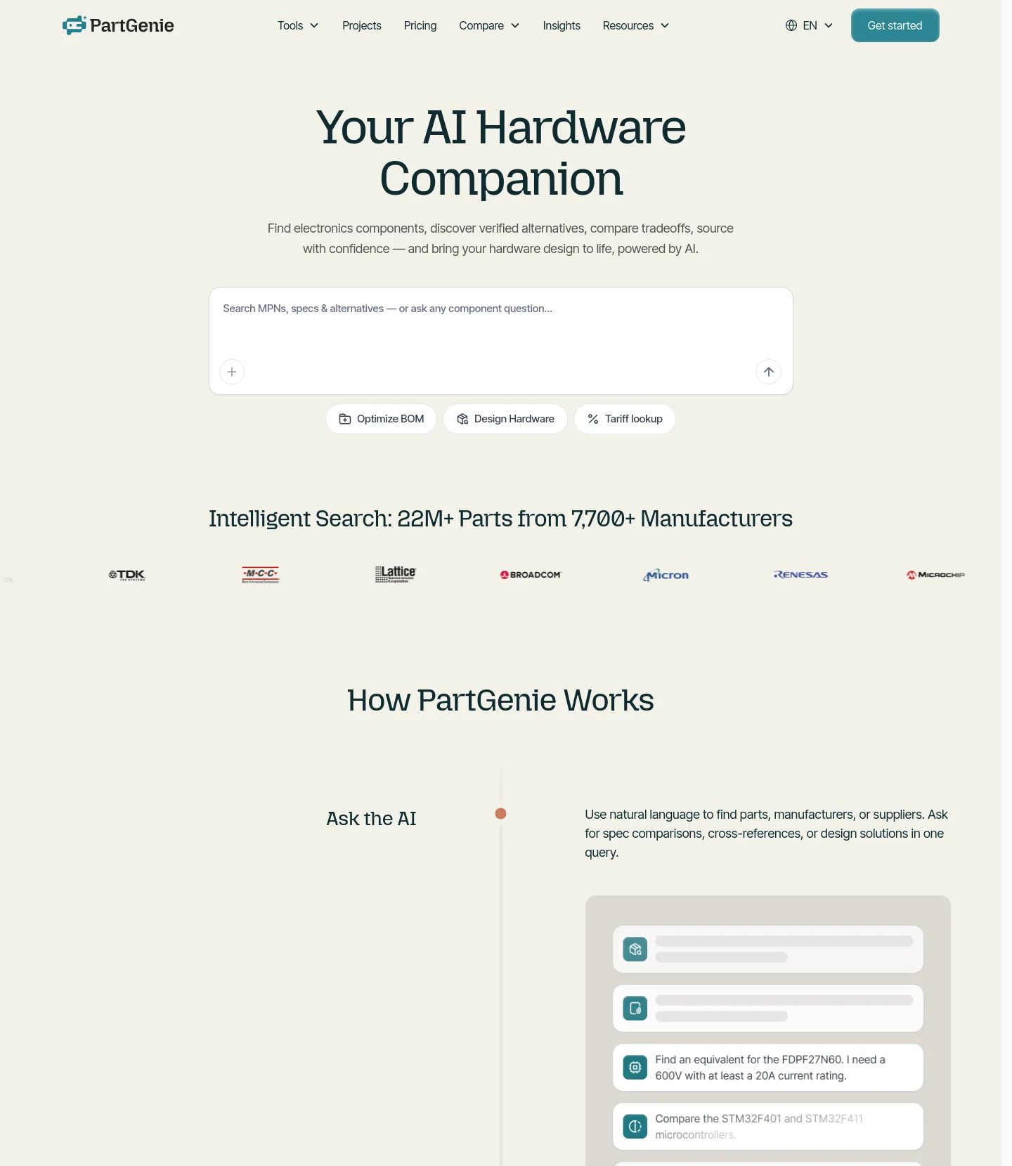 partgenie.ai — a measured funnel