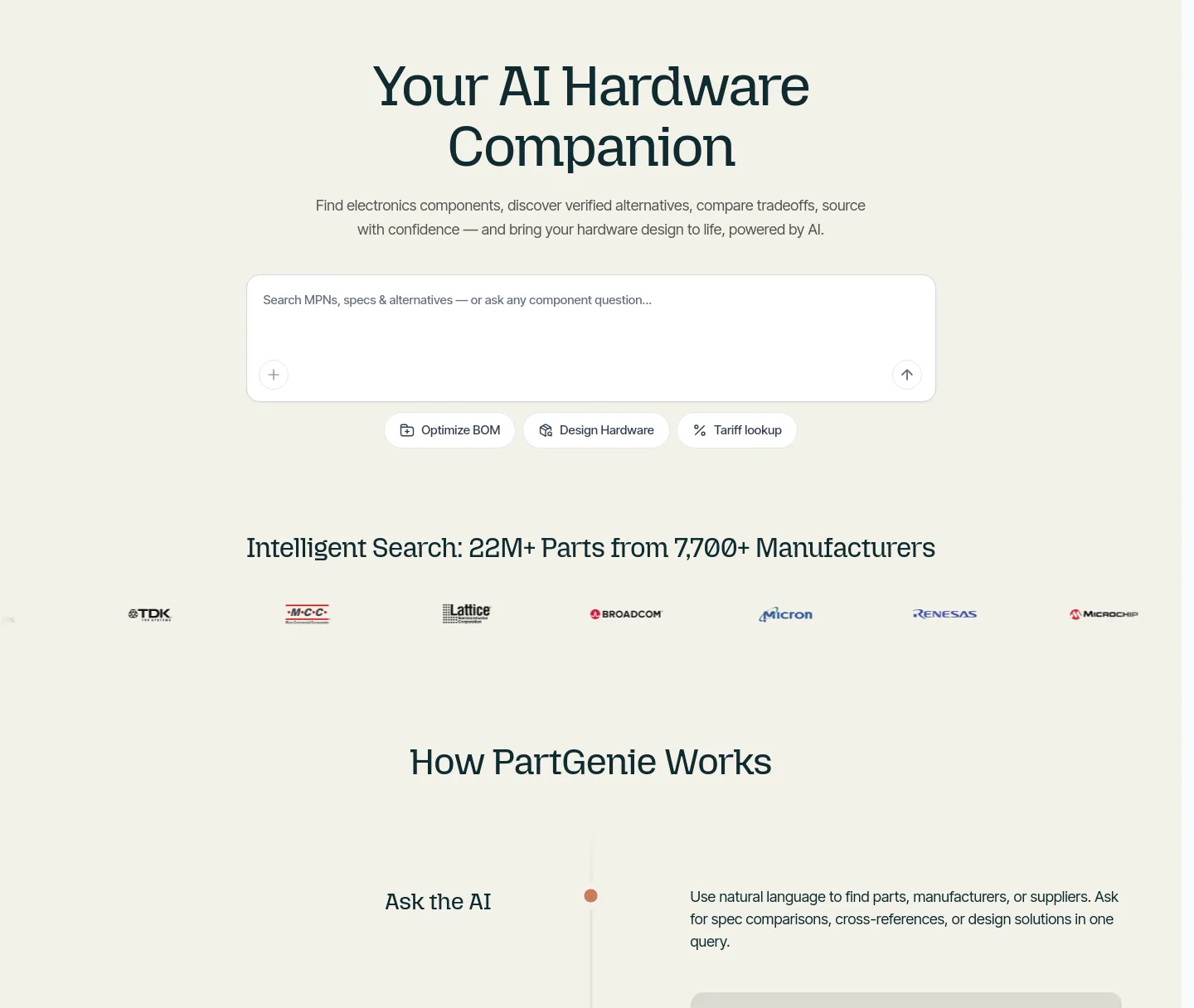 partgenie.ai Hero section