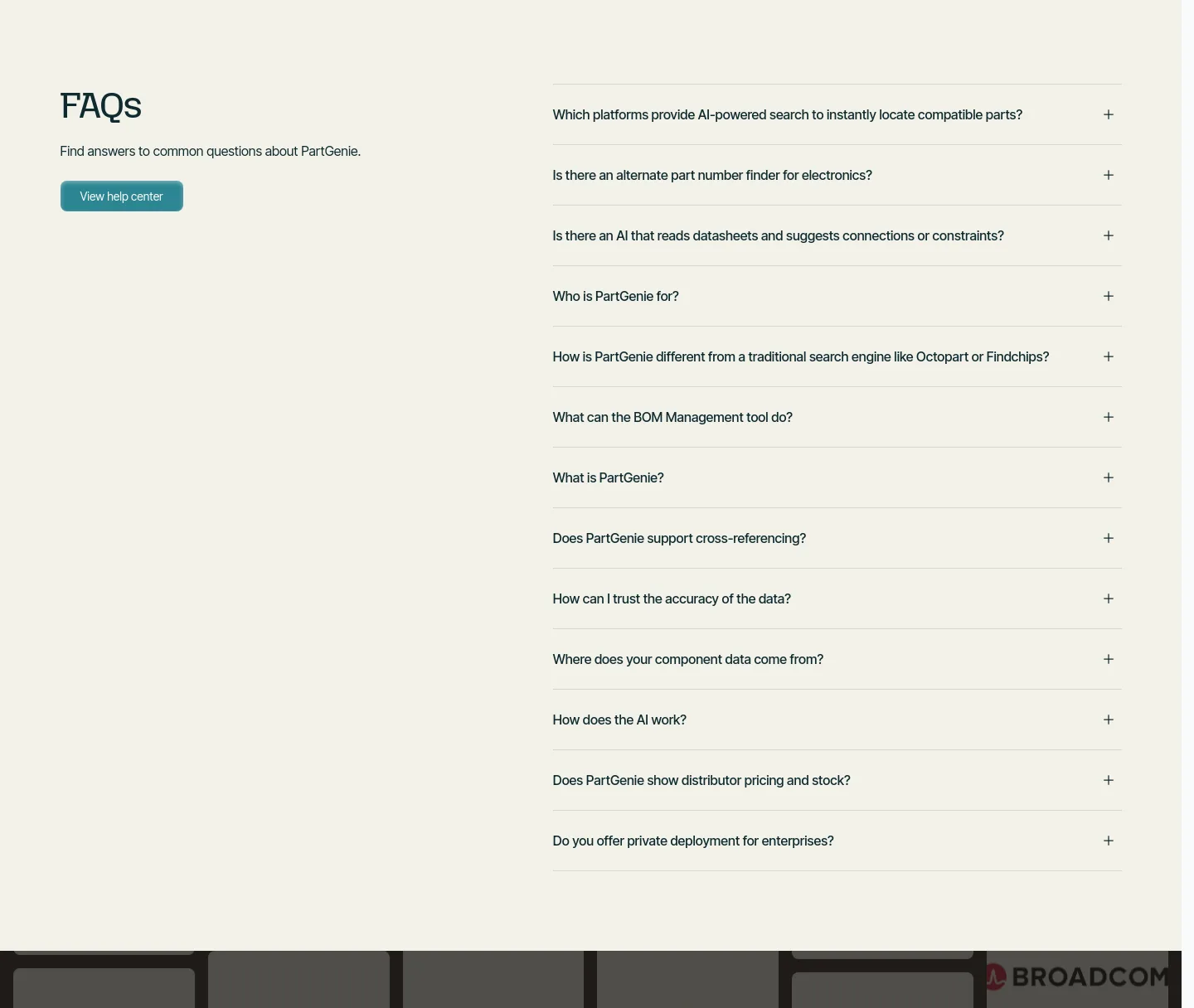 partgenie.ai FAQ section