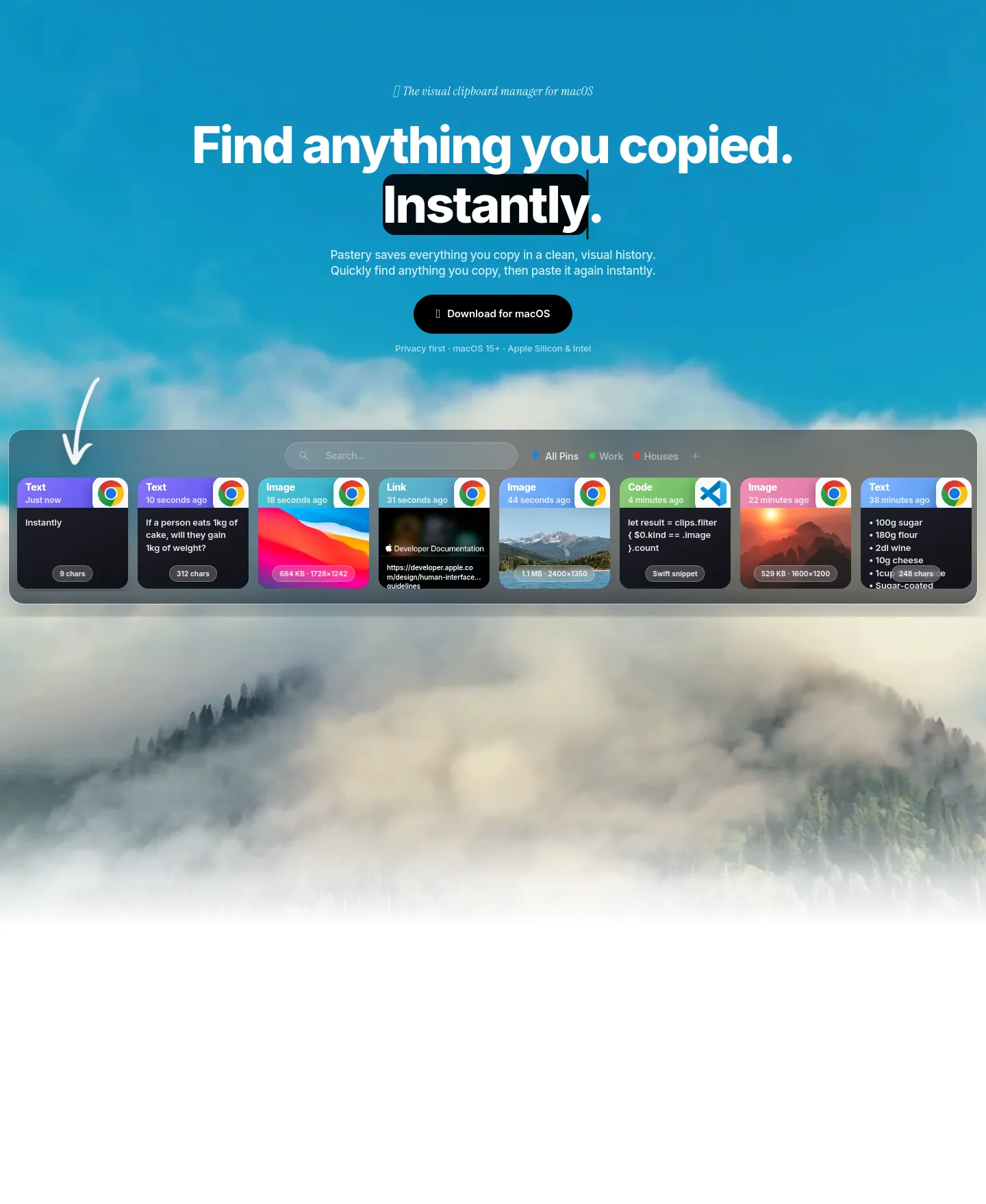 pasteryapp.com — Hero