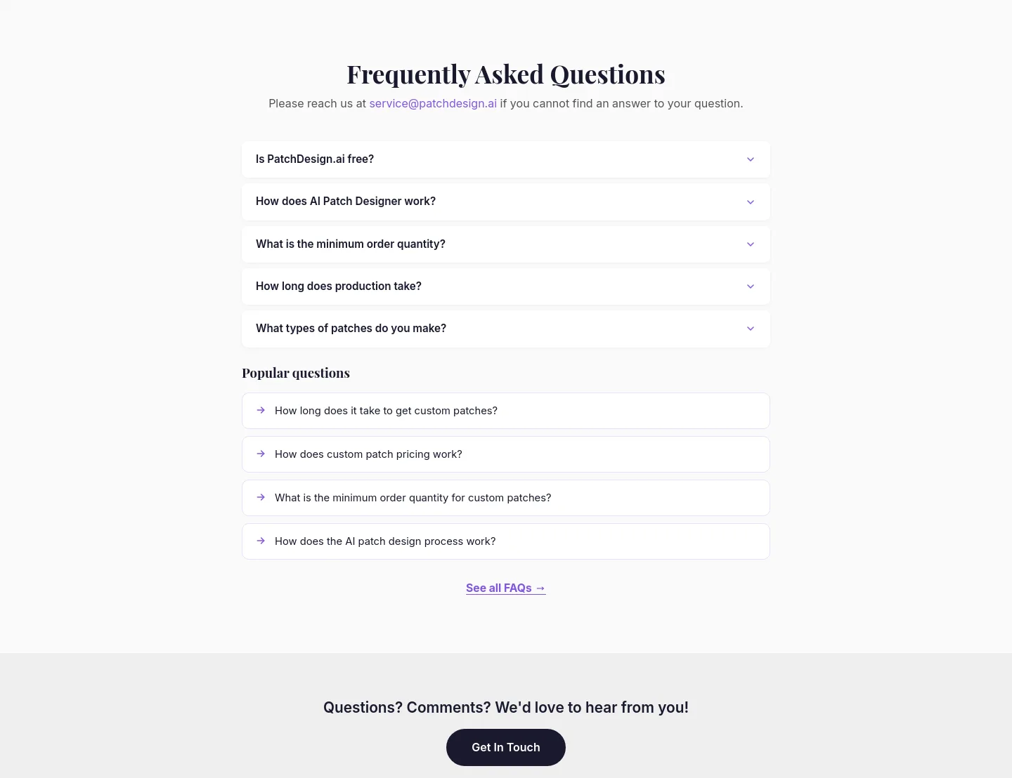 patchdesign.ai — FAQ