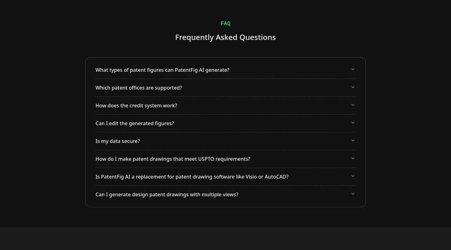 patentfig.ai FAQ section