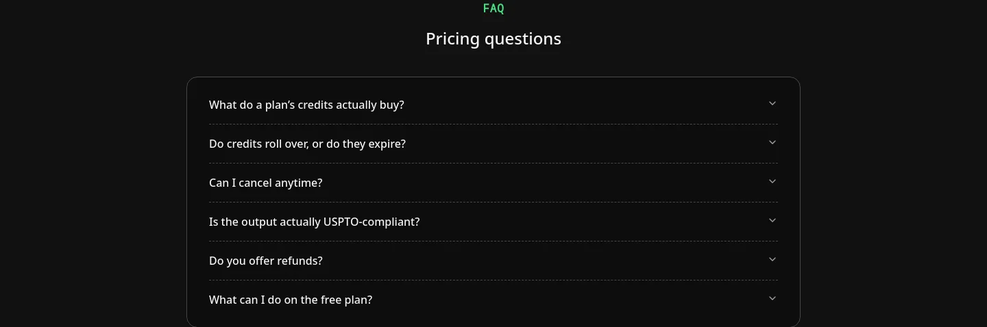 patentfig.ai FAQ section