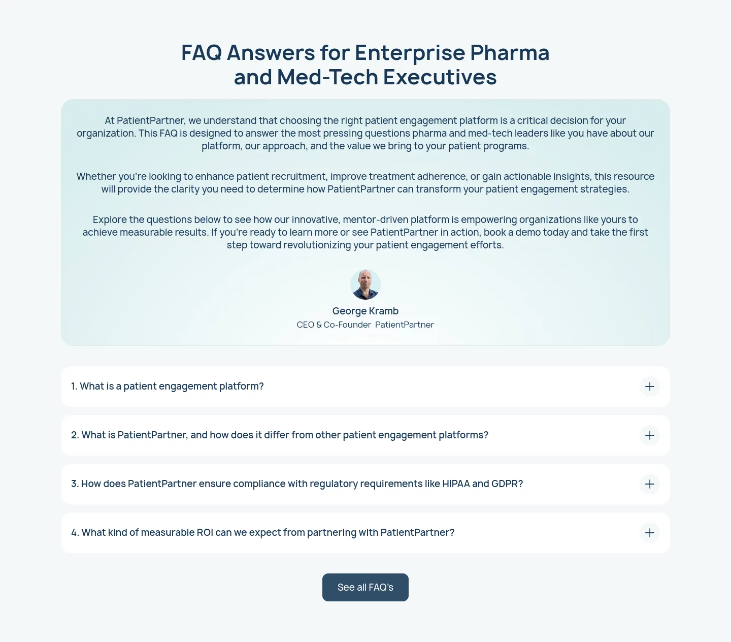 patientpartner.com FAQ section