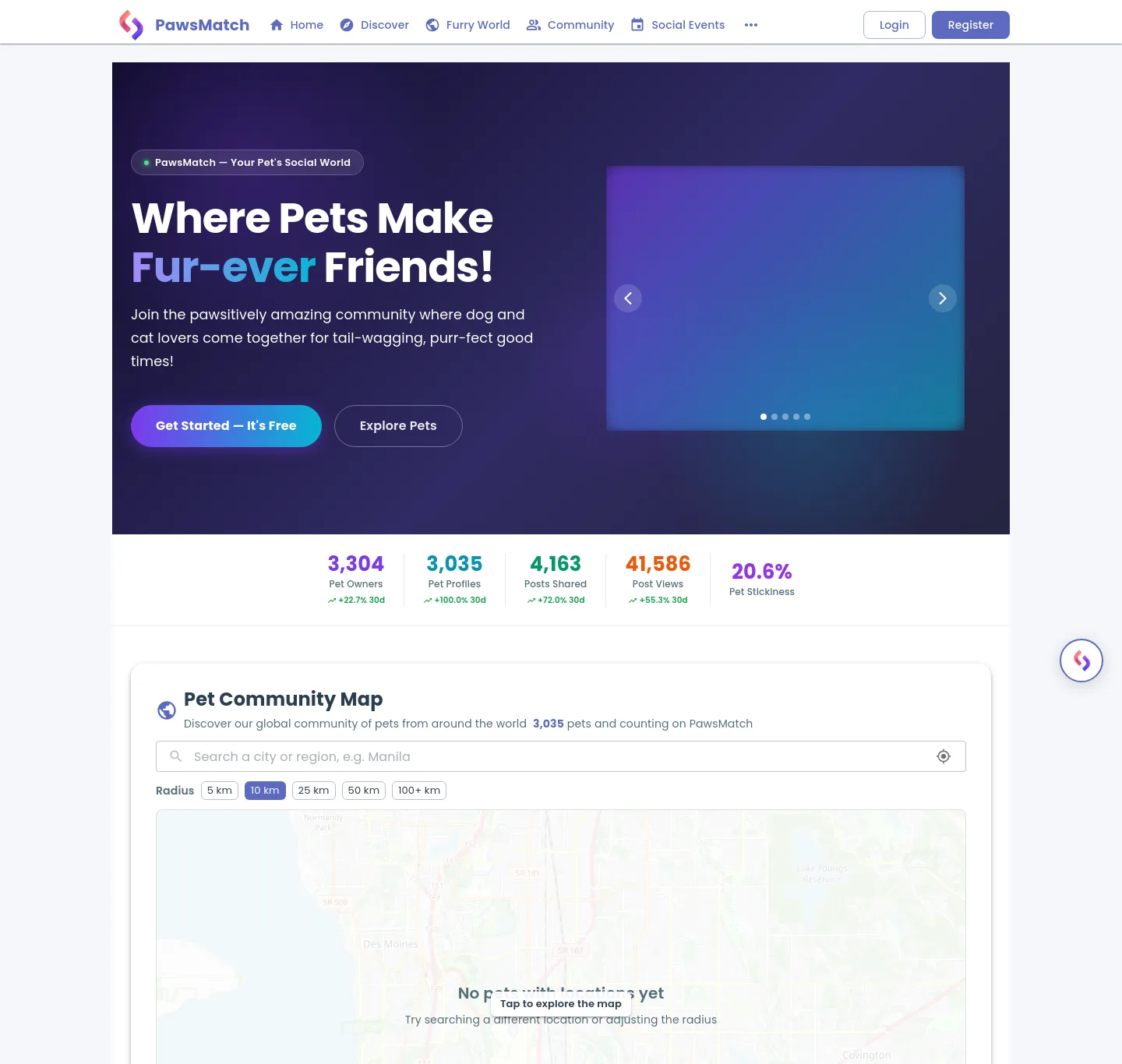 pawsbook.pet — a measured funnel