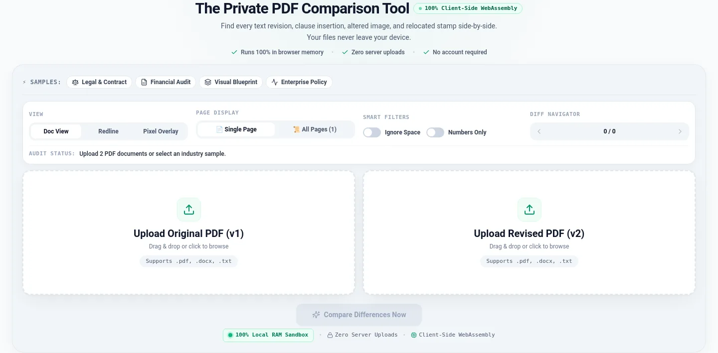pdfcompare.app — Hero